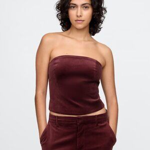 Velvet Cropped Tube Top